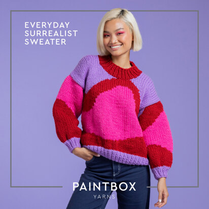 Everyday Surrealist Sweater - Free Knitting Pattern for Women in Paintbox Yarns Wool Blend Super Chunky