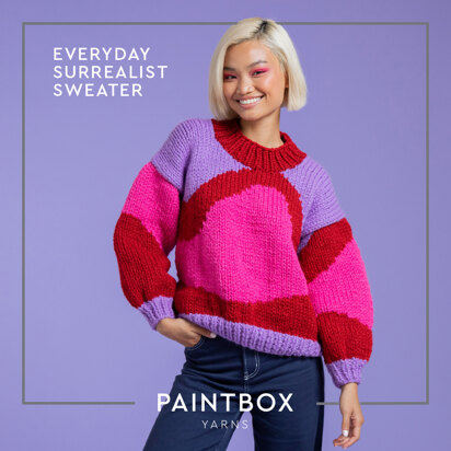 Everyday Surrealist Sweater - Free Knitting Pattern for Women in Paintbox Yarns Wool Blend Super Chunky - knitting pattern