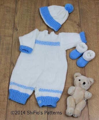 281-Checkers Onesie Baby Knitting Pattern #281