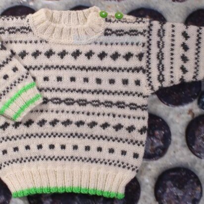 Patterned Jumper *6 sizes* newborn to 4years * Knitting Pattern