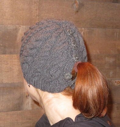 Double Cable Ponytail Hat