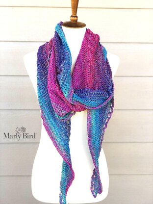 Rainbow Sprinkles Crescent Shawl