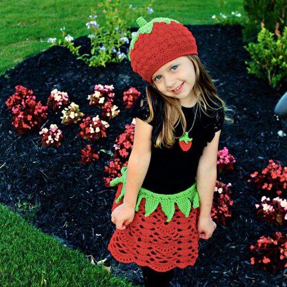 Strawberry Hat, Skirt & Pendant Outfit