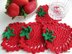 Crochet Strawberry Coaster