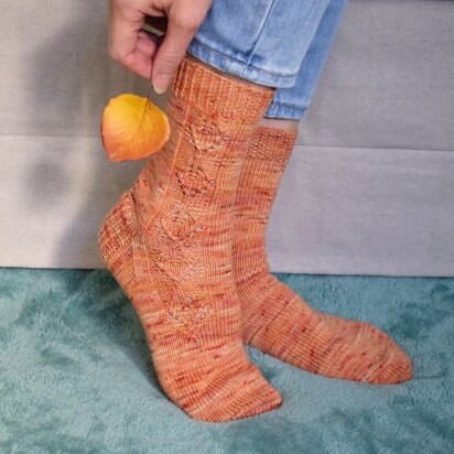 Autumn Days Socks - knitting pattern