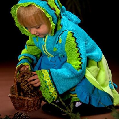 Whimsical Forest. Owl Hand knitted jacket with crochet details