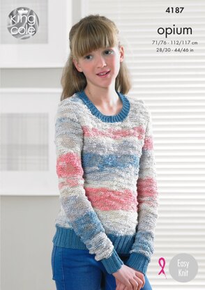 Sweater and Top in King Cole Opium Pallet - 4187 - Downloadable PDF