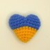 Hearts keychain in colors of the Ukrainian flag