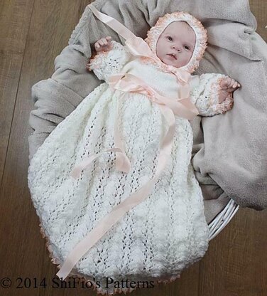 Knitted christening hot sale outfit