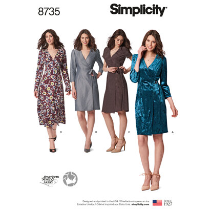 Simplicity 8735 Women's / Petite Women's Wrap Dress - Sewing Pattern