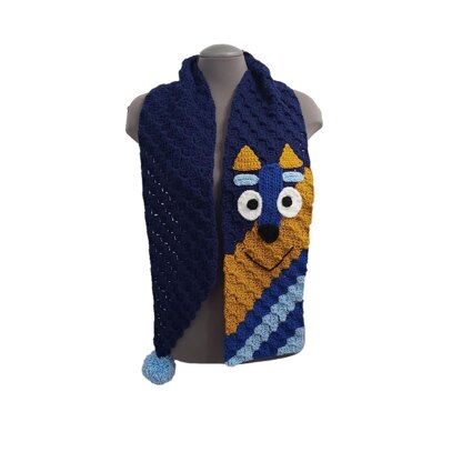 Blue Dog Scarf C2C