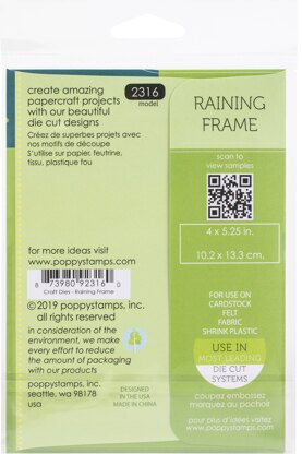 Memory Box Poppystamps Metal Dies - Raining Frame