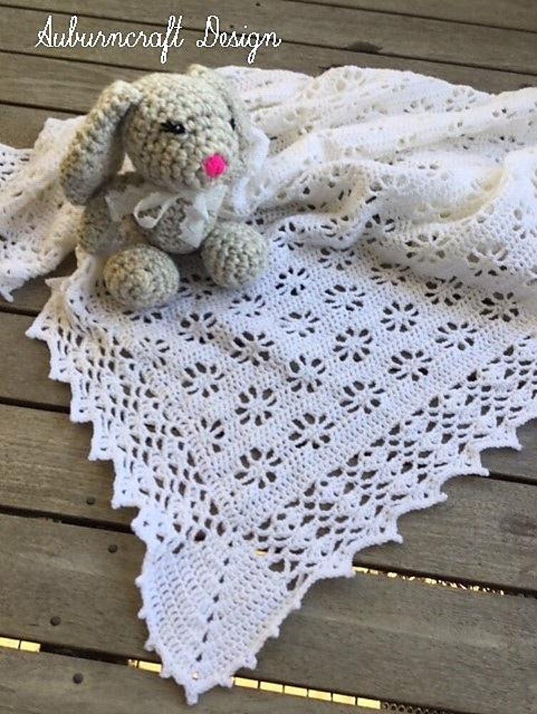 Crochet baby christening discount blanket