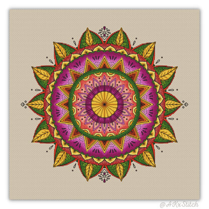 Mandala "Summer Vibes" Cross Stitch PDF Pattern