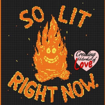 So lit Fire Framed Stitch Graph