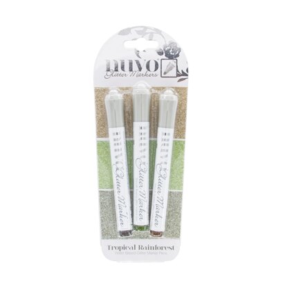 Tonic Studios Nuvo Glitter Markers 3/Pkg - Tropical Rainforest
