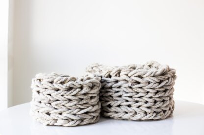 Chunky Knit Basket Pattern Large + Small (Arm Knitting)