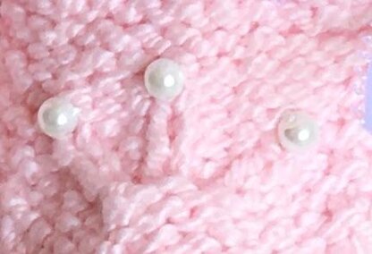 Knit Pink Booties with Pearls