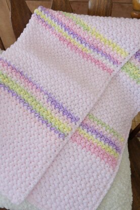 Soft & Cozy Baby Bean Stitch Blanket – Lion Brand Baby Soft Yarn (DK weight)