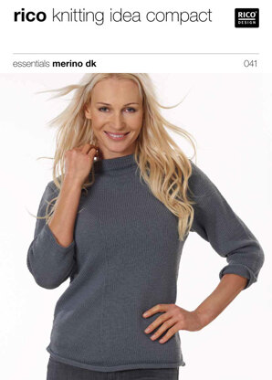 Sweater with Diagnoal Stitches in Rico Essentials Merino DK - 041