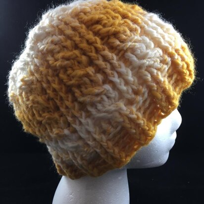 Cabled Messy Bun/Ponytail Hat
