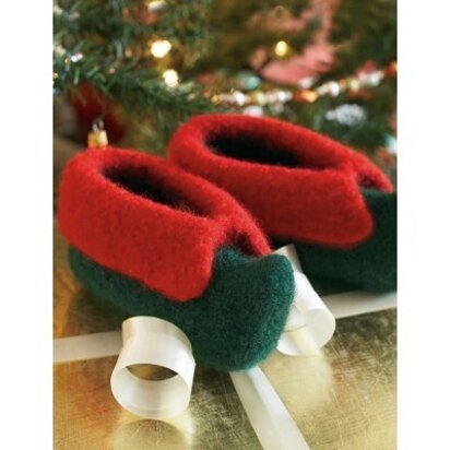 Kid's Elf Slippers in Patons Classic Wool Worsted - knitting pattern