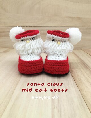 Santa Booties Crochet Pattern by Kittying