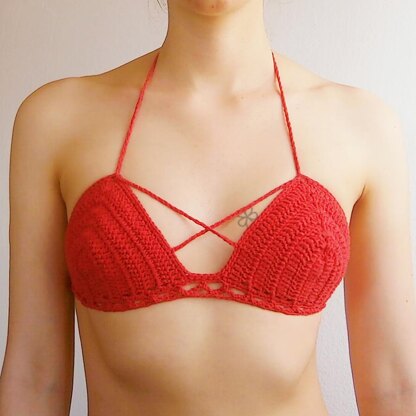 The "BONDAGE" crochet bikini top _ M34