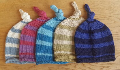 Striped Knotted Beanie