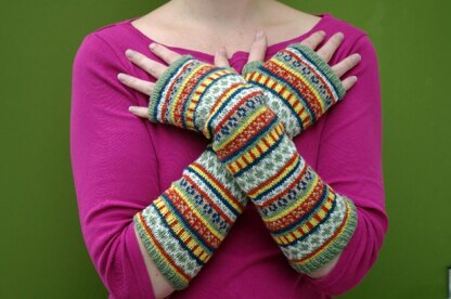 Circus tent arm warmers