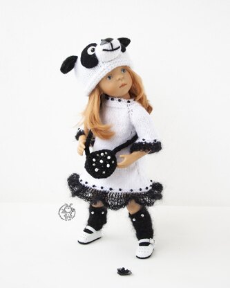 Panda outfit for 13" doll