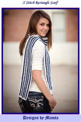 Crochet X Stitch Rectangle Scarf Pattern For Beginner