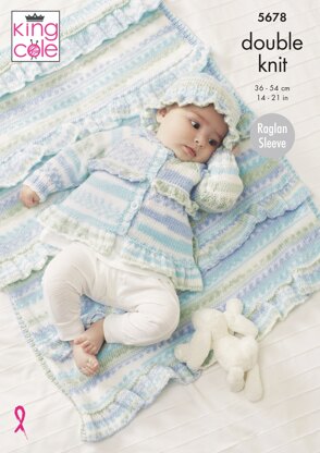 Sweater, Pants, Jacket, Hat and Blanket Knitted in King Cole Cherish - 5678 - Downloadable PDF