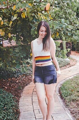 Rainbow Crochet Top