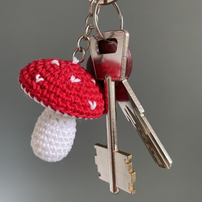 Amanita mushroom keychain