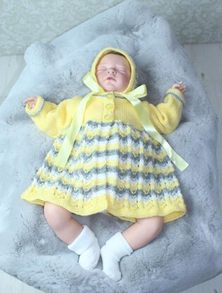Knitting Pattern For Baby Jacket & Hat #442