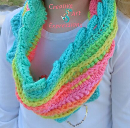 Coral Reef Sea Breeze Youth Infinity Scarf #3