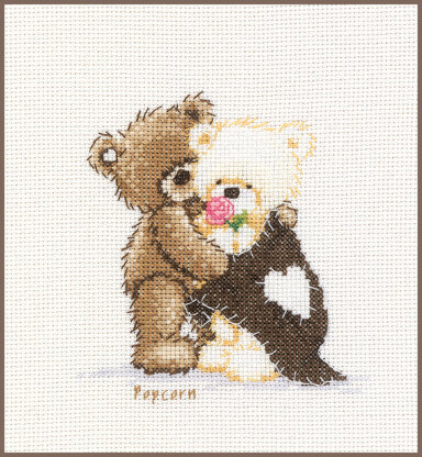 Vervaco Counted Cross Stitch Kit Popcorn Hugging