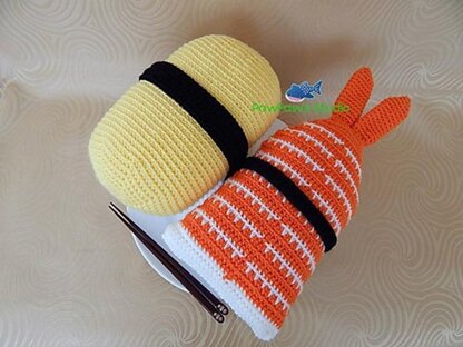 Amigurumi Jumbo Sushi Ebi/shrimp Pattern No.17