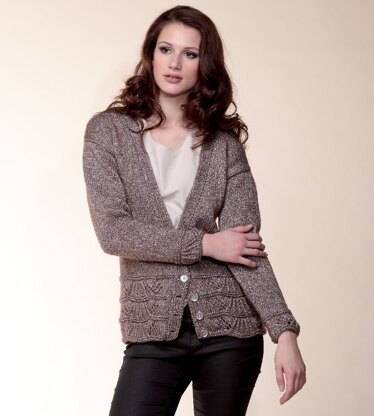 Bolero with Short Sleeves & V Neck Cardigan in Rico Fashion Mettallise Aran - 215 - Downloadable PDF