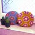 Small round cushion with African Flowers size XS