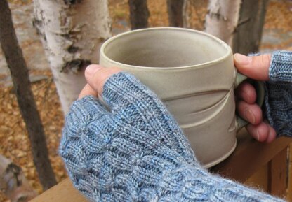 Pebbled Pathway Fingerless Mitts