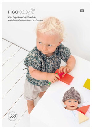 T-Shirt, Dress and Hat in Rico Baby Cotton Soft DK - 995 - Downloadable PDF