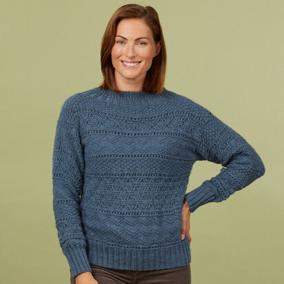 #1386 Hamlin - Sweater Knitting Pattern for Women in Valley Yarns Westfield - knitting pattern