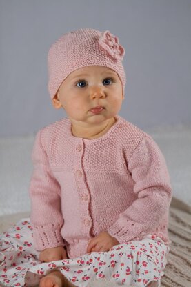 Abigail Cardi and Hat - Baby Cakes by Little Cupcakes - Bc39