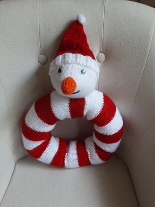 Snowman Christmas Wreath Knitting Pattern