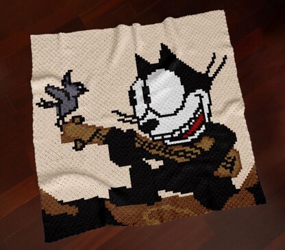 Felix The Cat Throw Blanket C2C Crochet Pattern