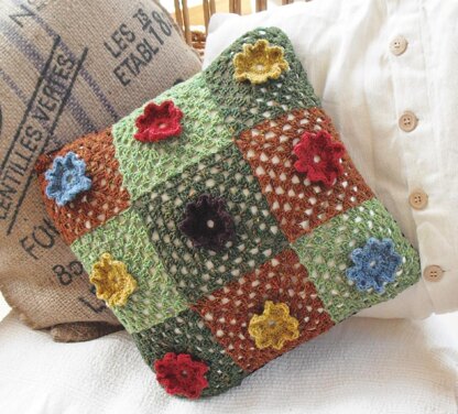 Flower power granny cushion