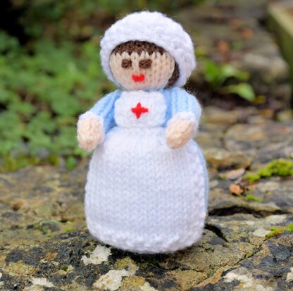 Miniature WWI Red Cross Nurse Doll Knitting Pattern - Toy Knitting Pattern
