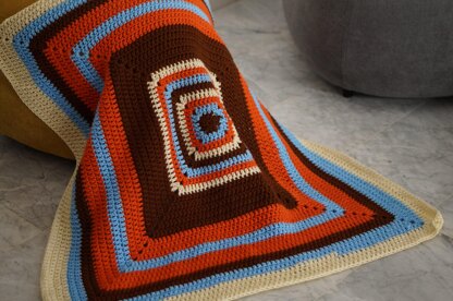 Solid granny square blanket